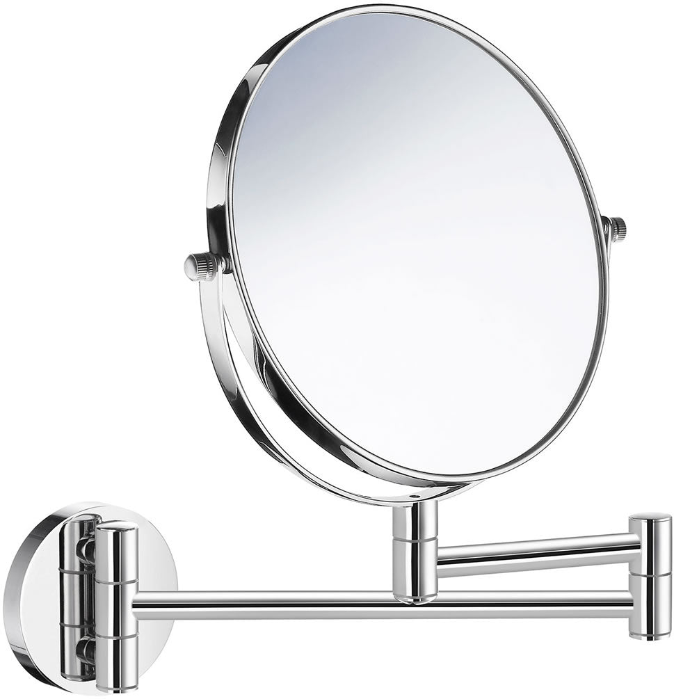 Beslagsboden Wall-Mounted 7x/1x Makeup Mirror, Polished Chrome