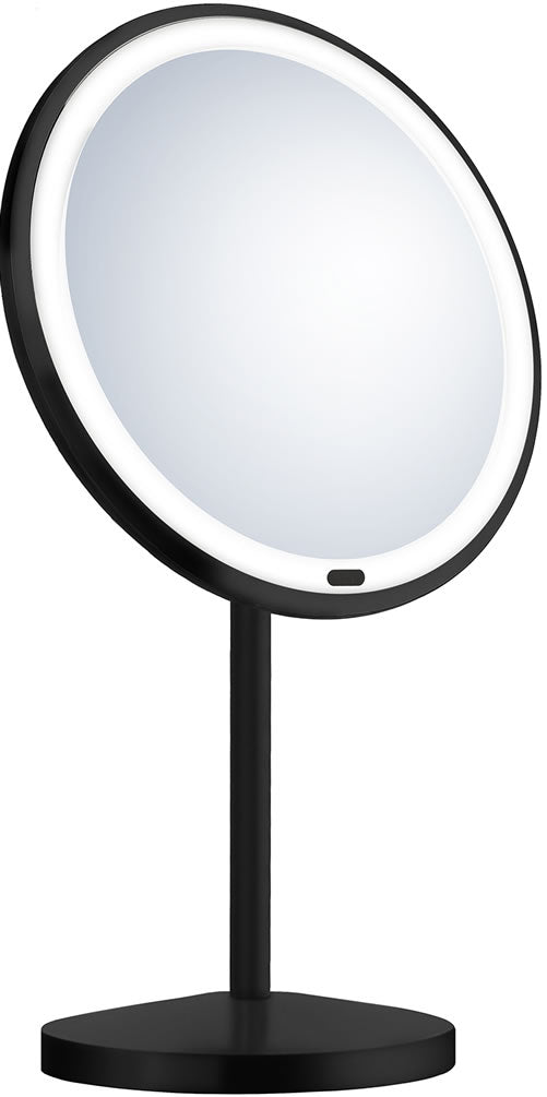 Beslagsboden Free-Standing Cordless LED Makeup Mirror with Lights, Matte Black