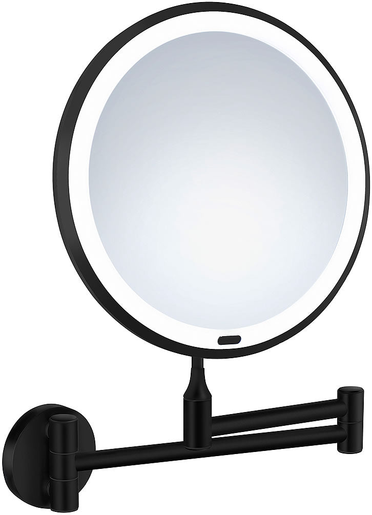 Beslagsboden Wall-Mount LED Makeup Mirror with Lights 7x, Matte Black