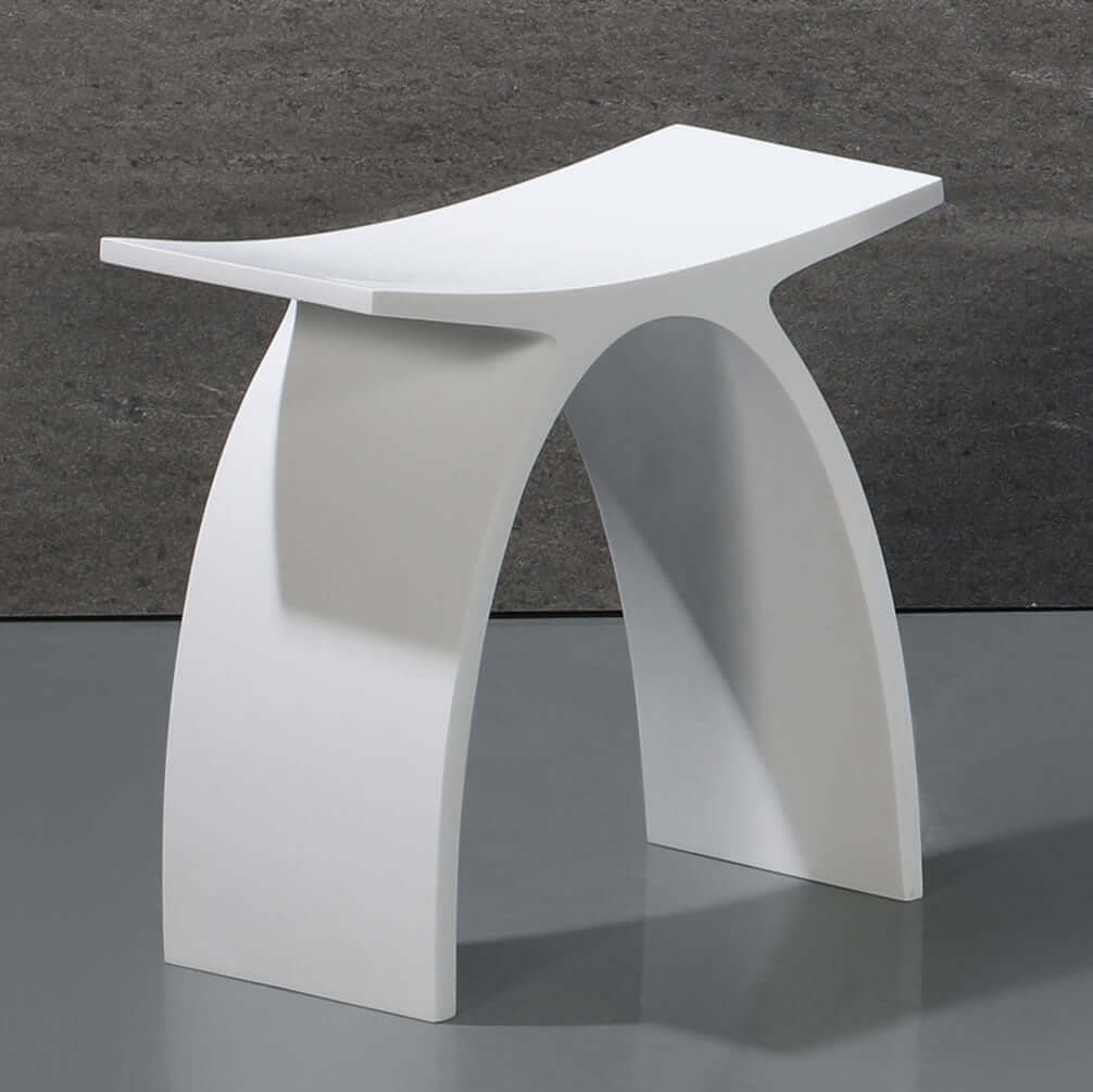 ALFI brand ABST77 Solid Surface Resin Bathroom/Shower Seat - Matte White or Matte Black