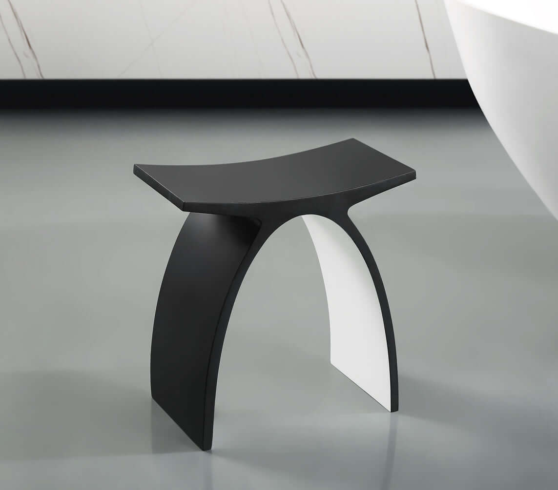 ALFI brand ABST77 Solid Surface Resin Bathroom/Shower Seat - Matte White or Matte Black