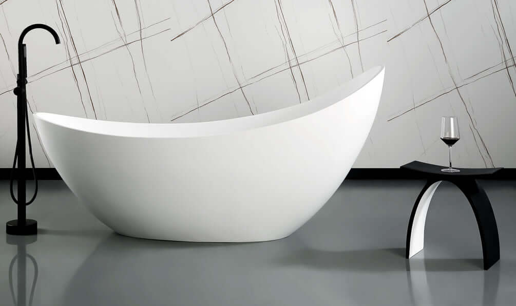 ALFI brand ABST77 Solid Surface Resin Bathroom/Shower Seat - Matte White or Matte Black