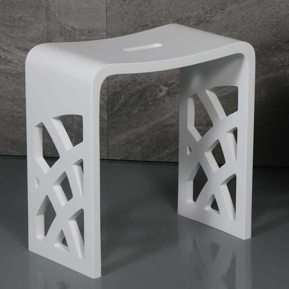 ALFI brand ABST88 Resin Solid Surface Bathroom/Shower Seat - Matte Black or Matte White