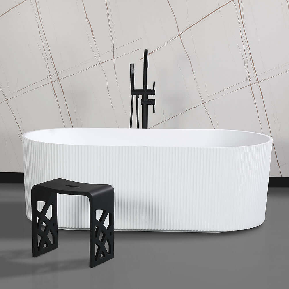 ALFI brand ABST88 Resin Solid Surface Bathroom/Shower Seat - Matte Black or Matte White