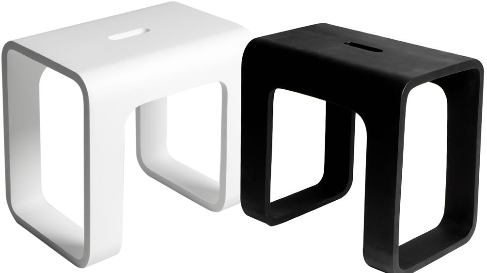 ALFI brand ABST99 Solid Surface Resin Bathroom/Shower Seat - Matte Finish in Black or White