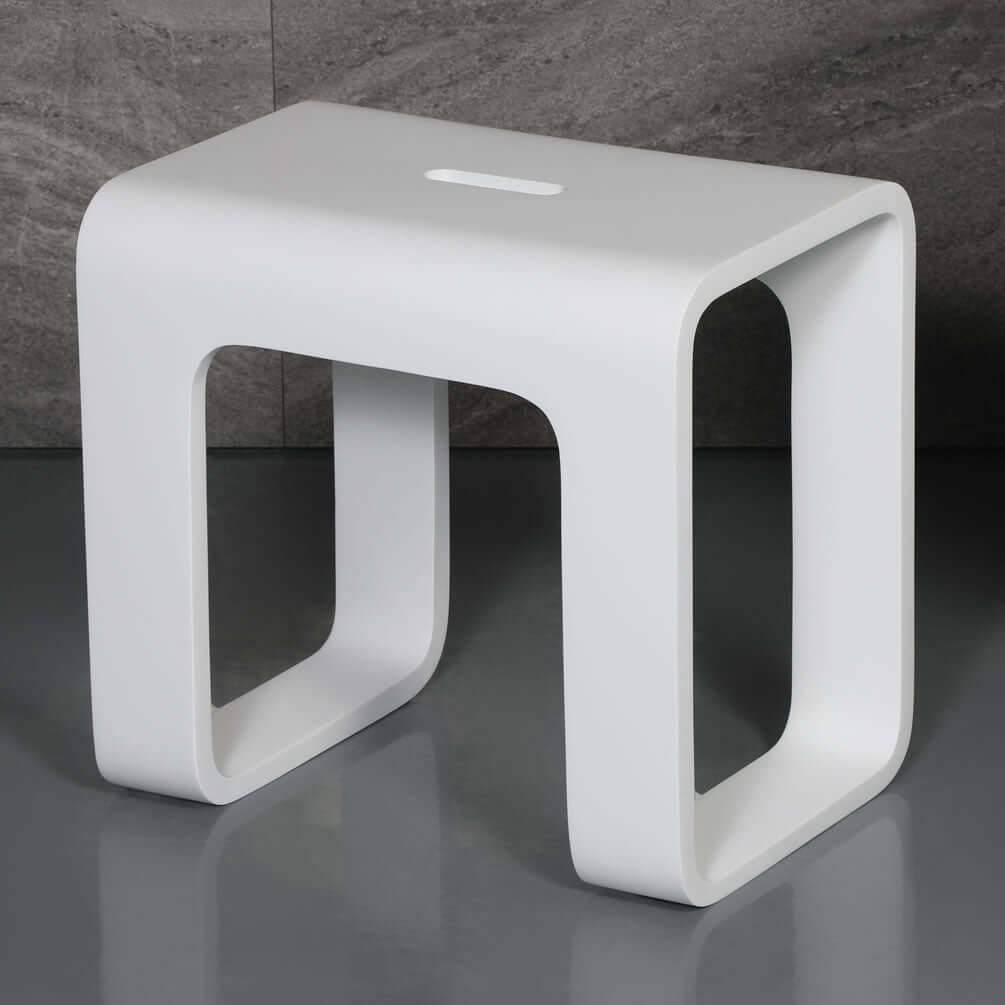 ALFI brand ABST99 Solid Surface Resin Bathroom/Shower Seat - Matte Finish in Black or White