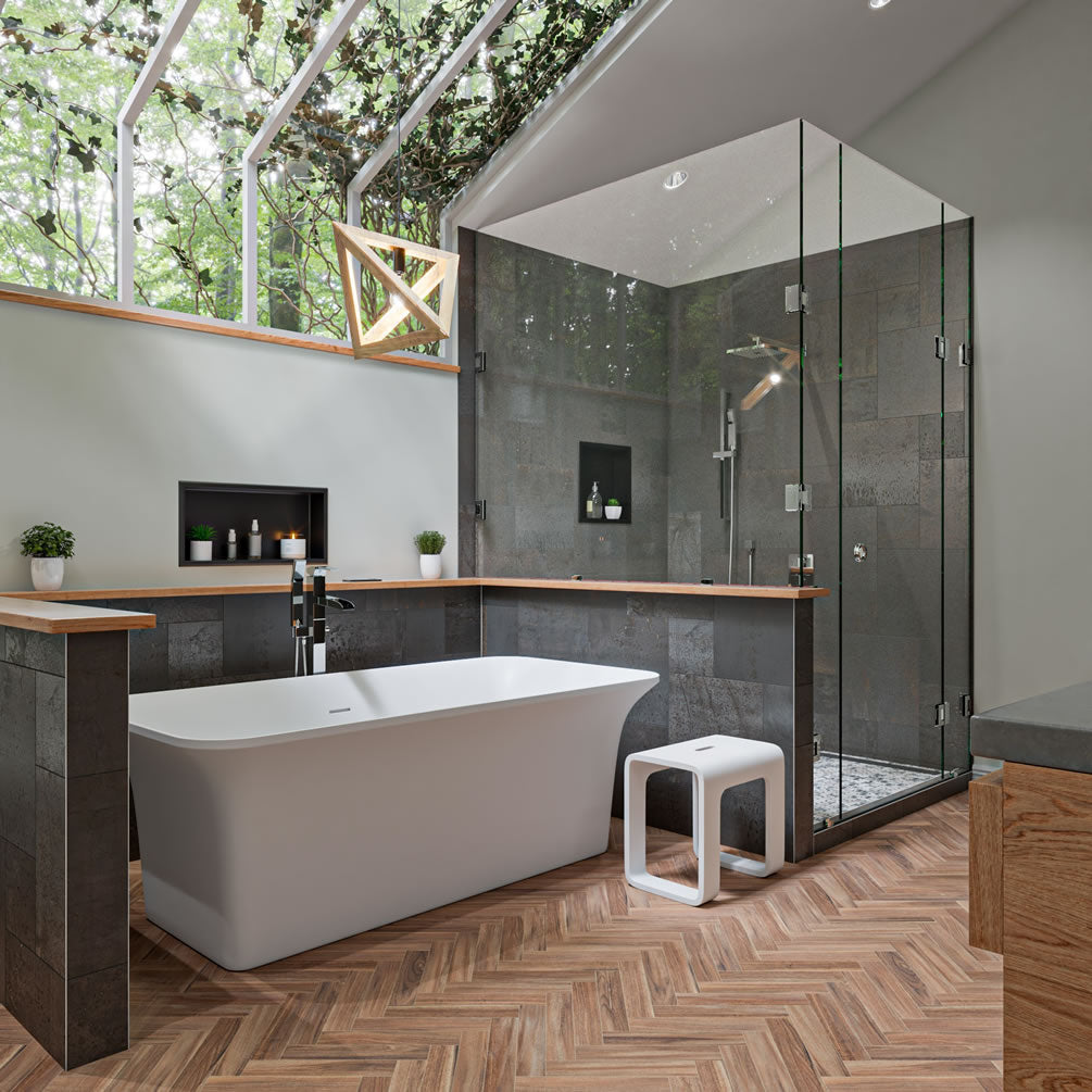 ALFI brand ABST99 Solid Surface Resin Bathroom/Shower Seat - Matte Finish in Black or White