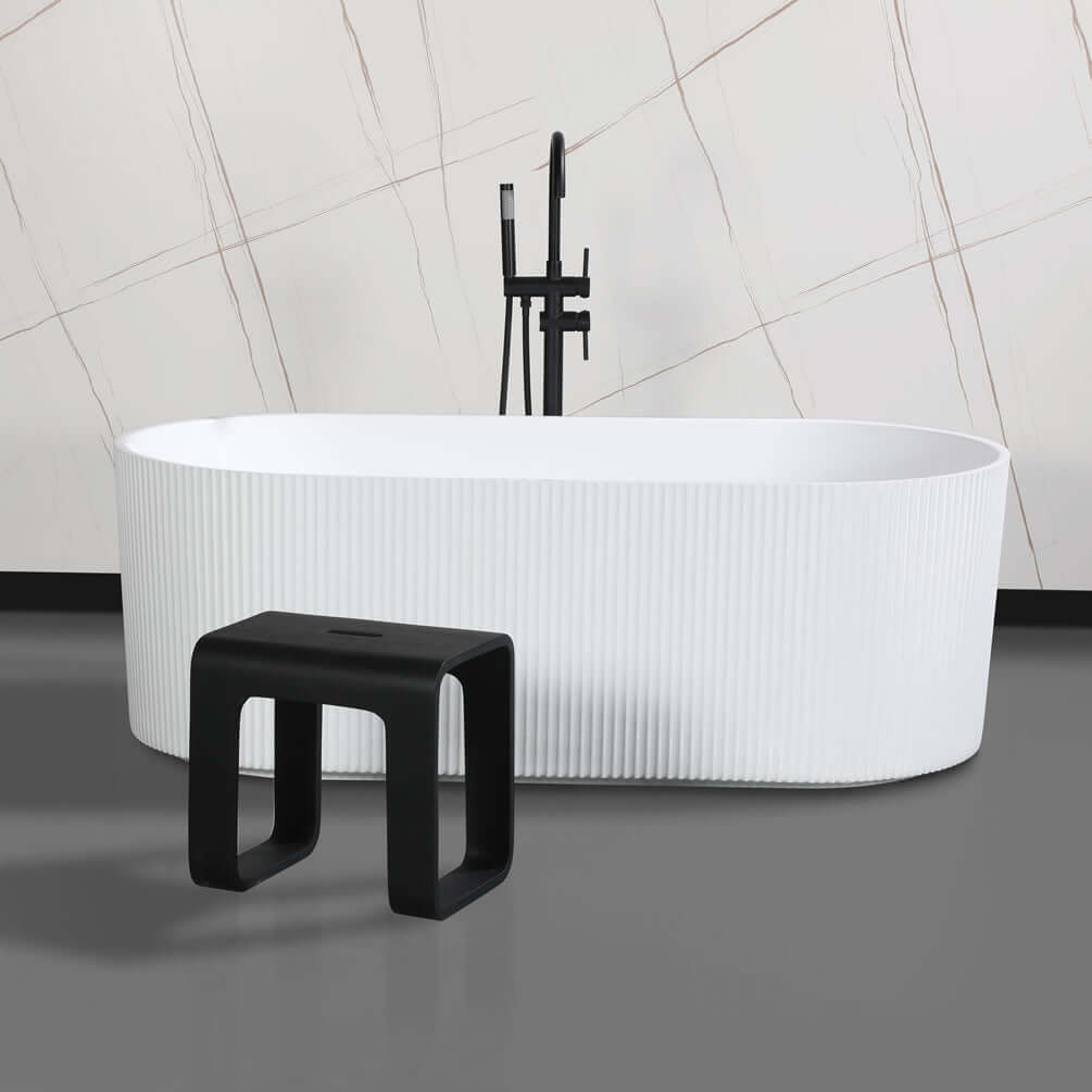 ALFI brand ABST99 Solid Surface Resin Bathroom/Shower Seat - Matte Finish in Black or White