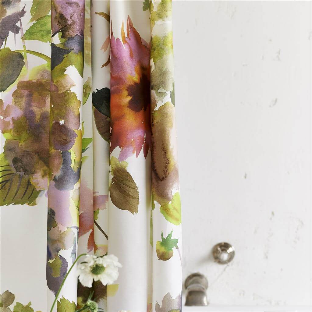 Palace Flower - Birch 300-Thread Count Cotton Shower Curtain