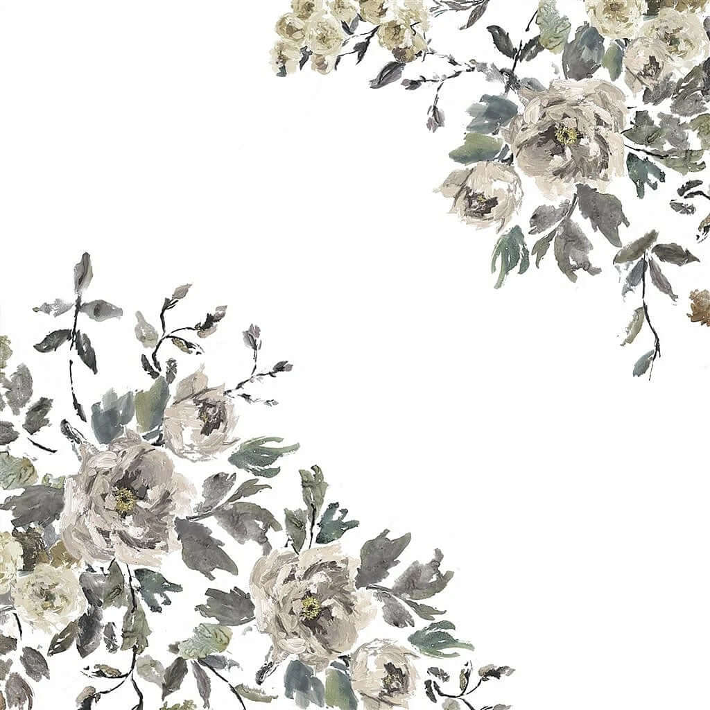 Shanghai Garden - Ecru 100% Pure Linen Shower Curtain