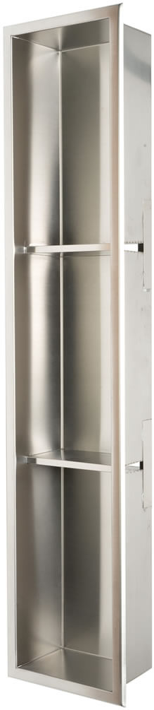 Alfi brand Triple Shelf 8 x 36 Shower Niche, Brushed Stainless Steel