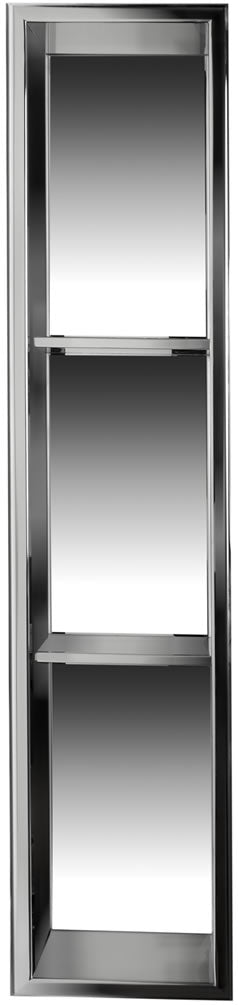 Alfi brand Triple Shelf 8 x 36 Shower Niche, Polished Stainless Steel