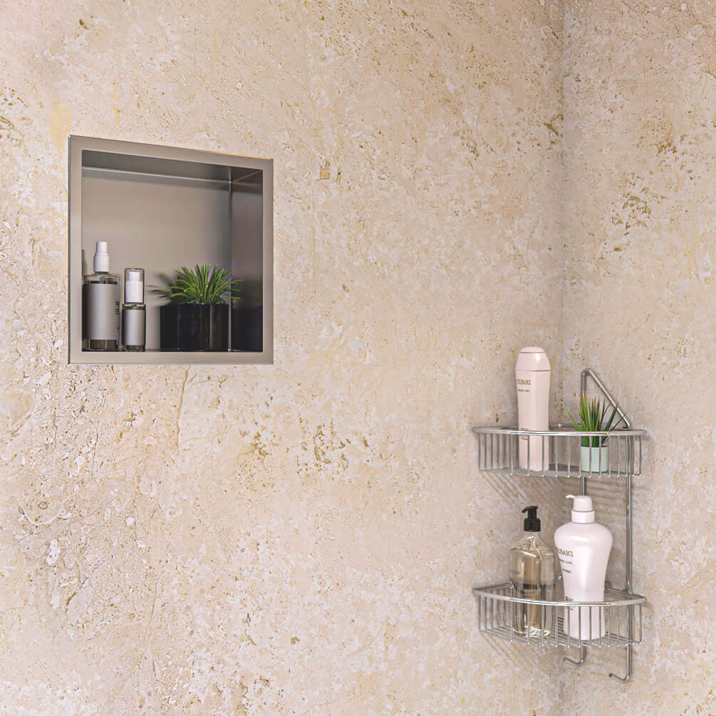 Polished Stainless Steel Alfi brand 12" x 12" Shower Niche
