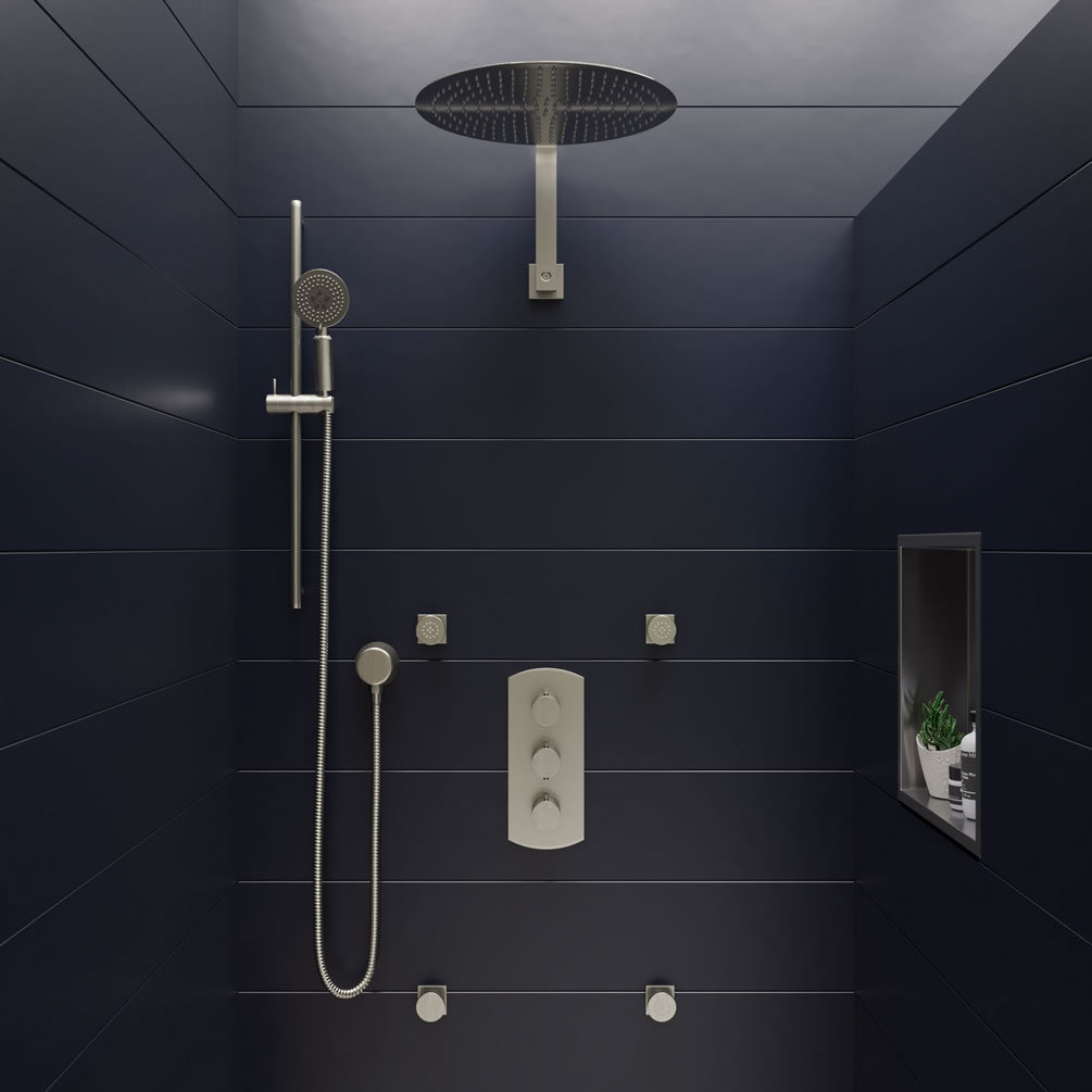 Shower installation recessed - Alfi brand 16"x16" Brushed Stainlesss Steel Bathoom & Shower Niche