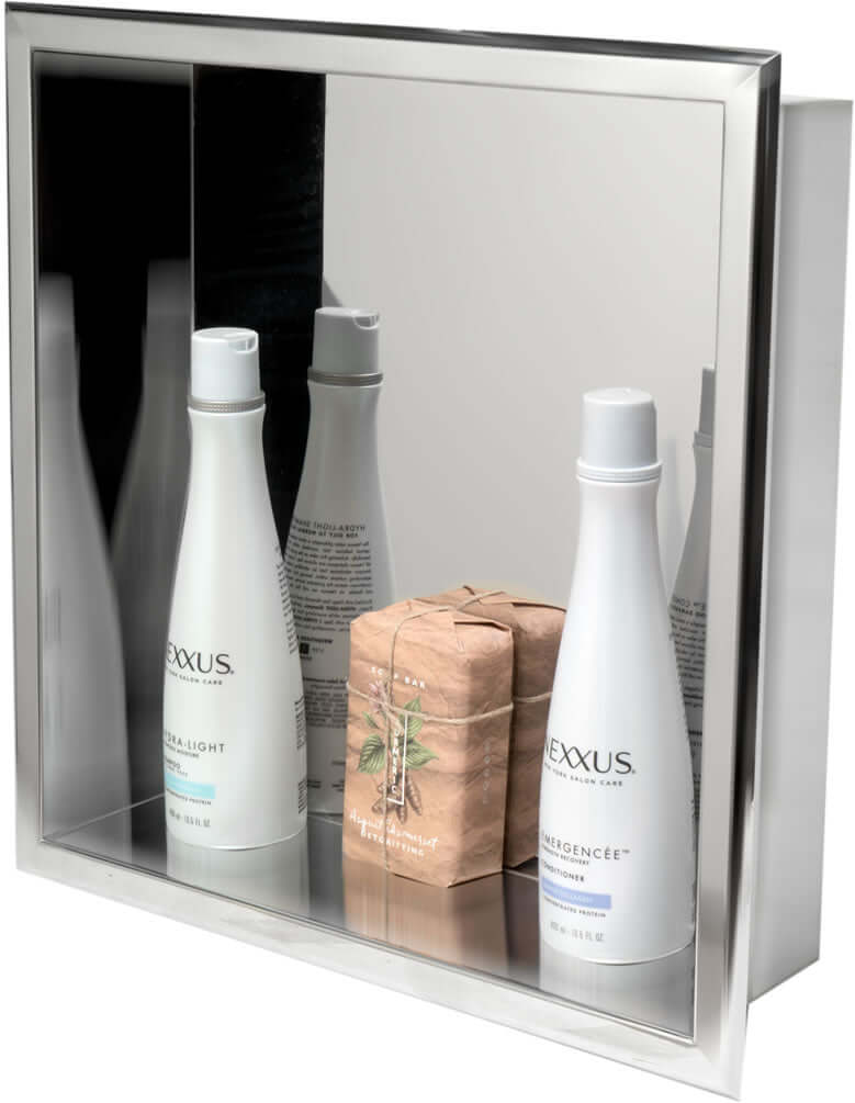 Alfi brand 16"x16" Polished Stainlesss Steel Bathoom and Shower Niche