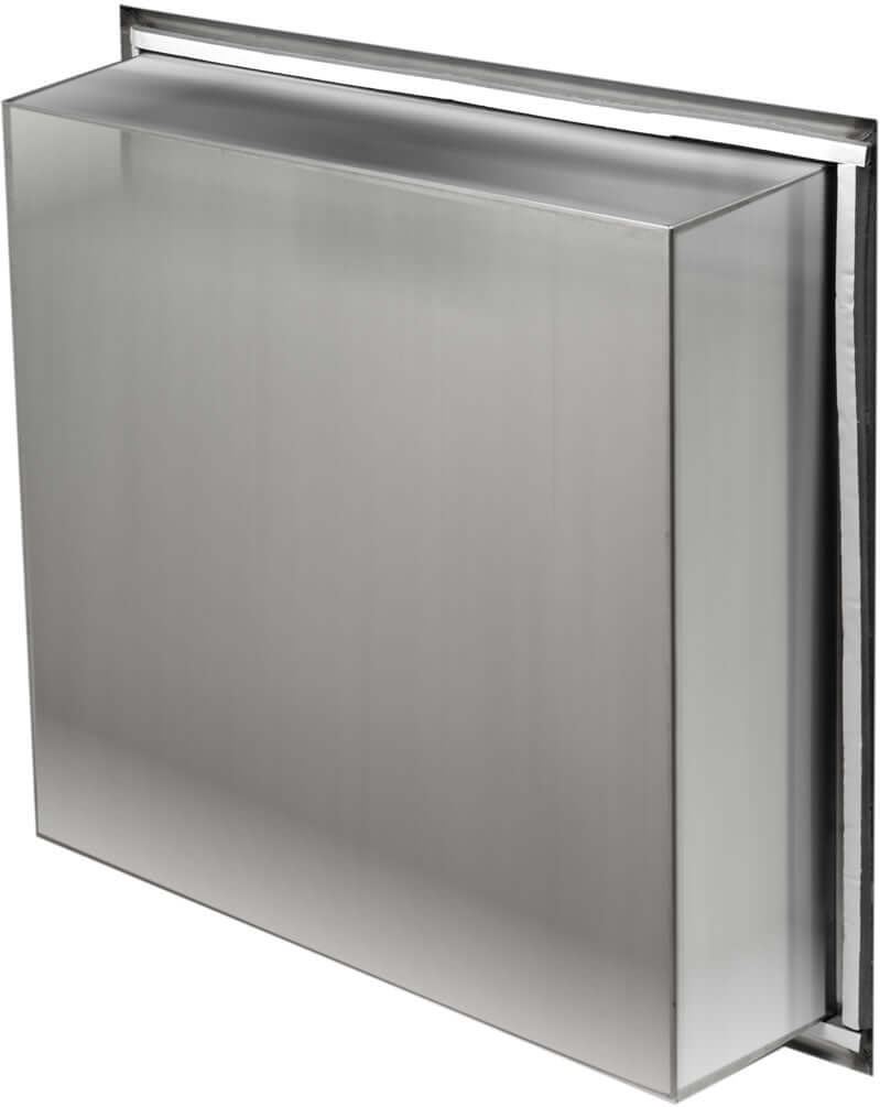 Rear View - Alfi brand 16"x16" Polished Stainlesss Steel Bathoom and Shower Niche