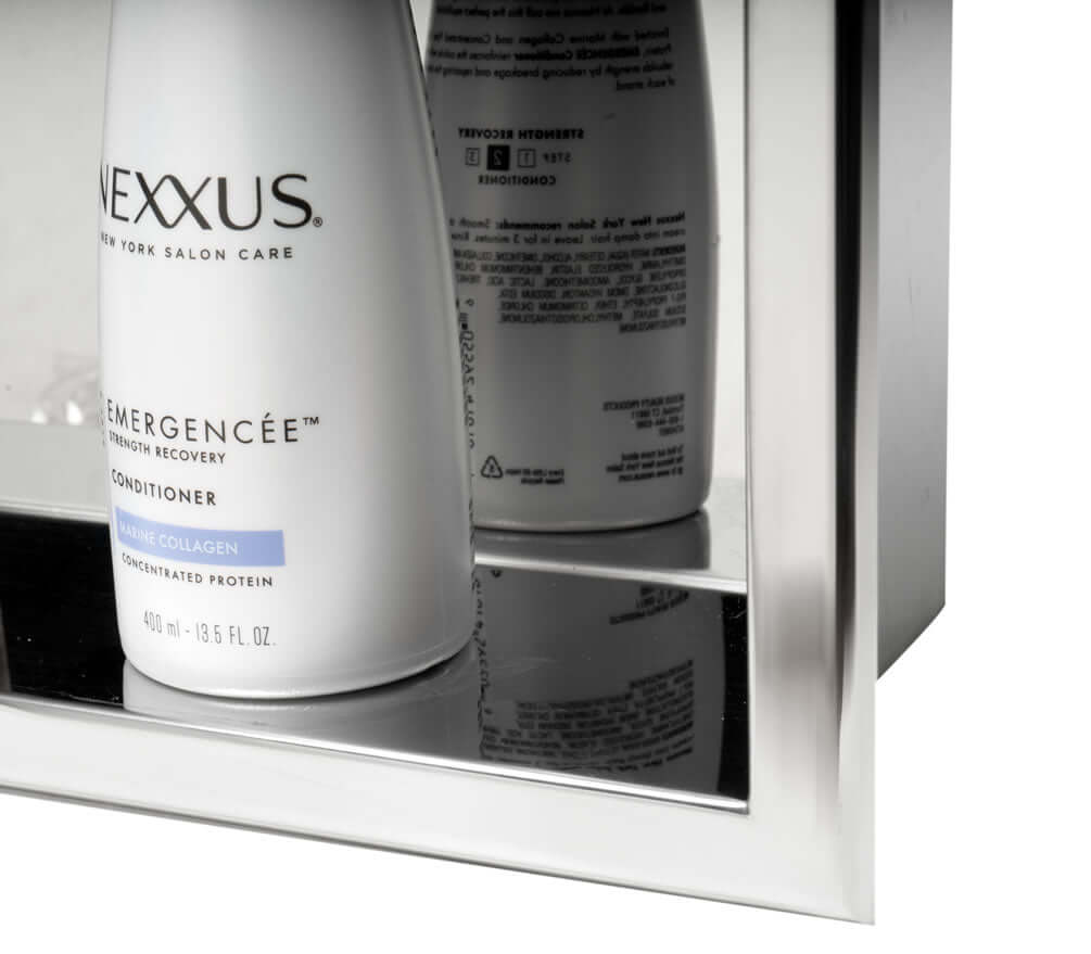 Detail - Polished Stainless Steel 24" x 12" x 4" Bathroom/Shower Niche