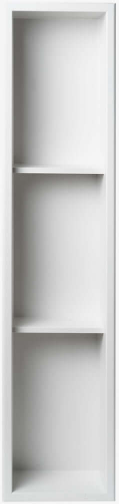 Alfi brand 8" x 36" Three-Shelf Stainless Steel Shower Niche - Matte Black or Matte White