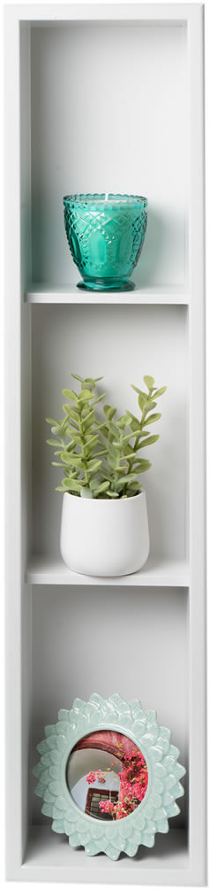 Alfi brand 8" x 36" Three-Shelf Stainless Steel Shower Niche - Matte Black or Matte White