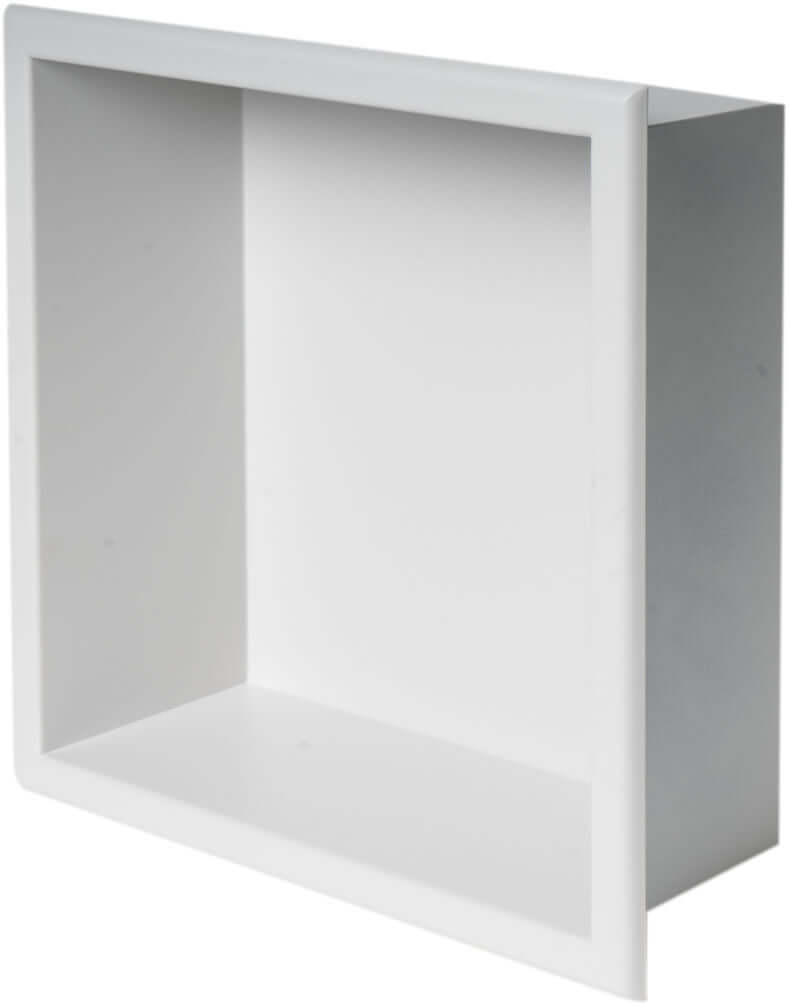 Matte White Powder Coat Stainless Steel Bath Niche - 12" x 12" x 4" Deep by Alfi Brand