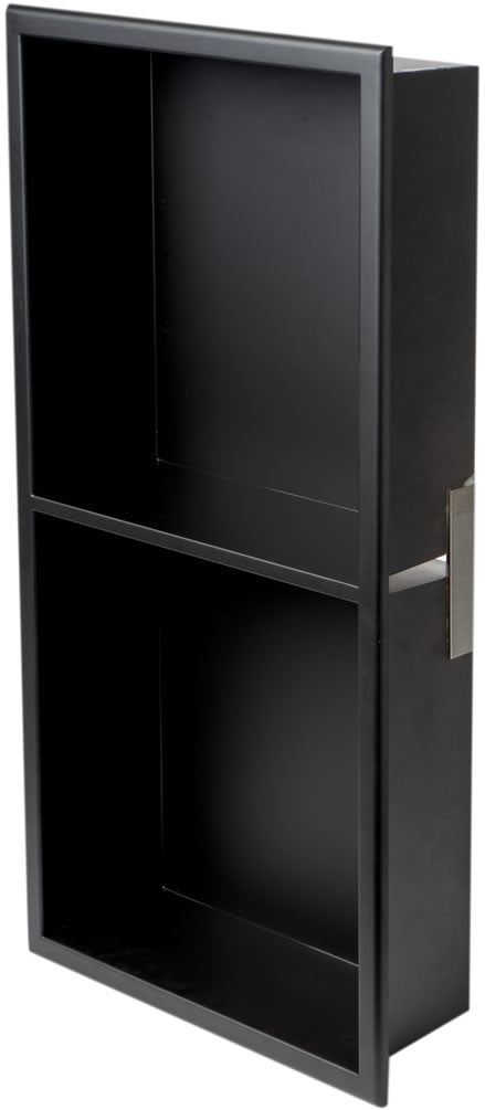 Alfi brand vertical shower niche - 12" x 24" High - Powder Coat Matte Black