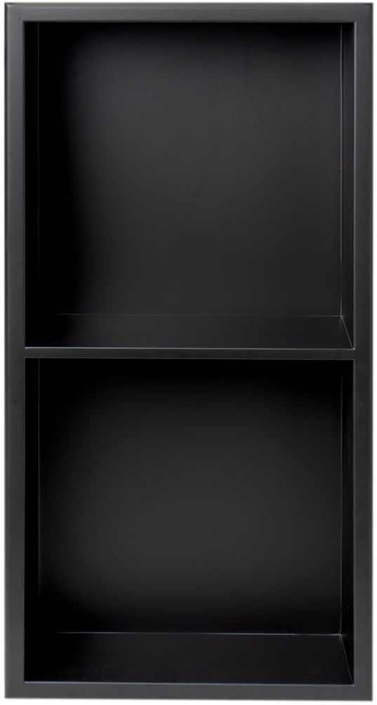 Alfi brand vertical shower niche - 12" x 24" High - Powder Coat Matte Black