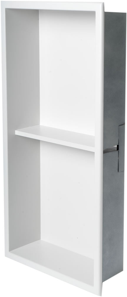 Alfi brand vertical shower niche - 12" x 24" High - Powder Coat Matte White