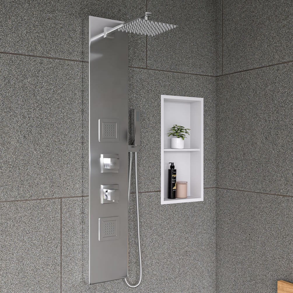 Alfi brand vertical shower niche - 12" x 24" High - Powder Coat Matte White