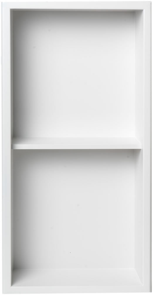 Alfi brand vertical shower niche - 12" x 24" High - Powder Coat Matte White
