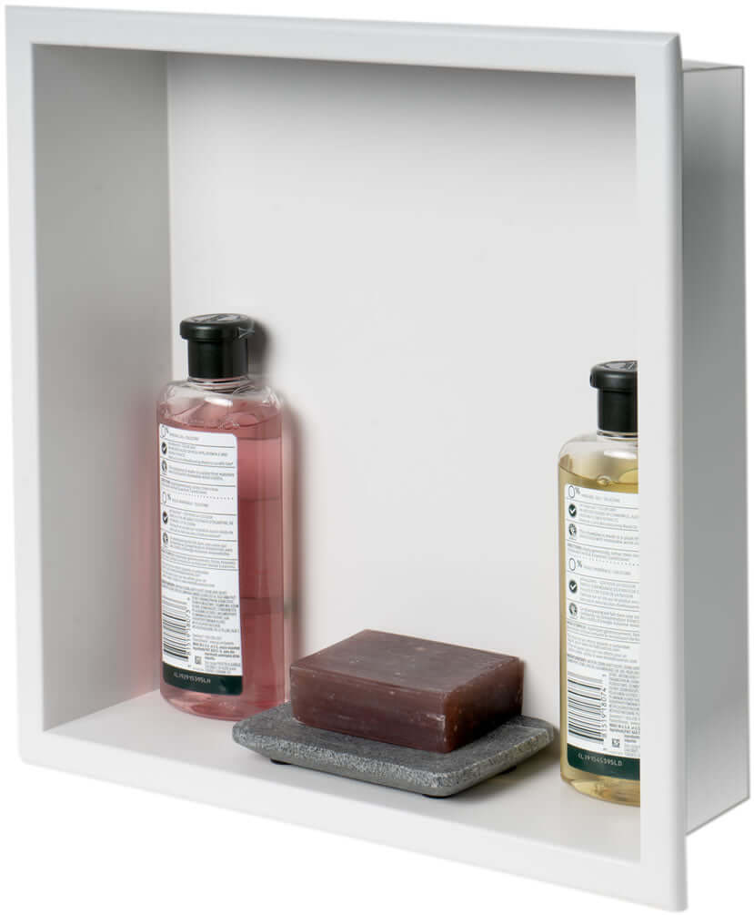 Powder Coat Matte White Alfi brand 16" x 16" Niche, Stainless Steel