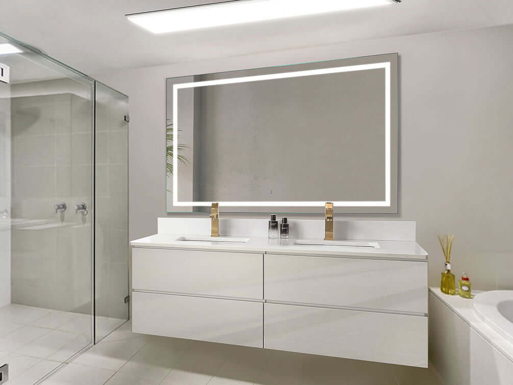 Krugg Icon 60" x 36" - Usually mounted horizontially - can be mounted vertically.  CRI 90+, and 6,000k (daylight) LED lightinhg - best for makeup application.