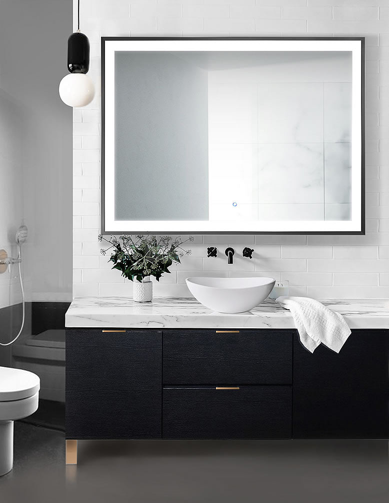 Black Framed Soho with Dimmer & Defogger 48" x 36" High