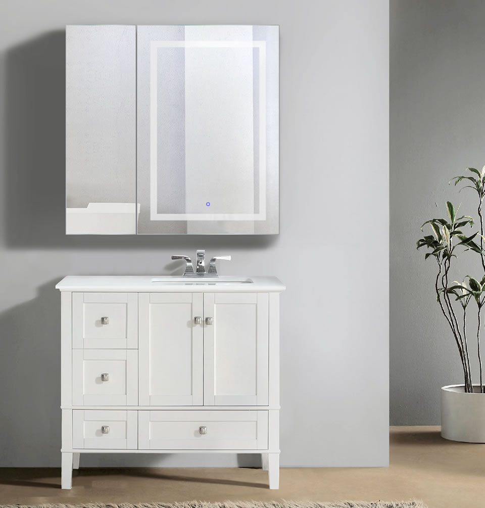 Svange 36/42 LED Cabinet w/ Defogger – Krugg Reflections - Perfect Makeup Mirrors
