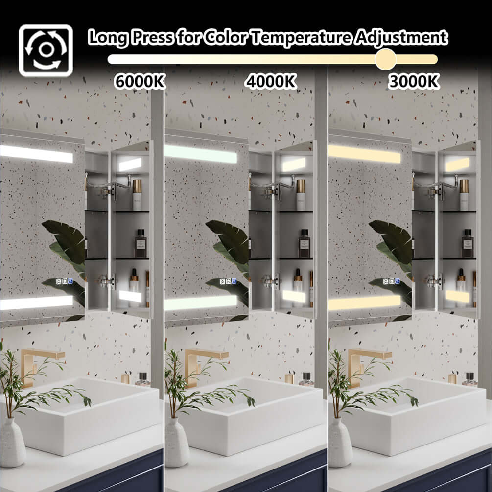 Mirror Luxe 48" Tacoma Full-Featured 3-Door LED Medicine Cabinet