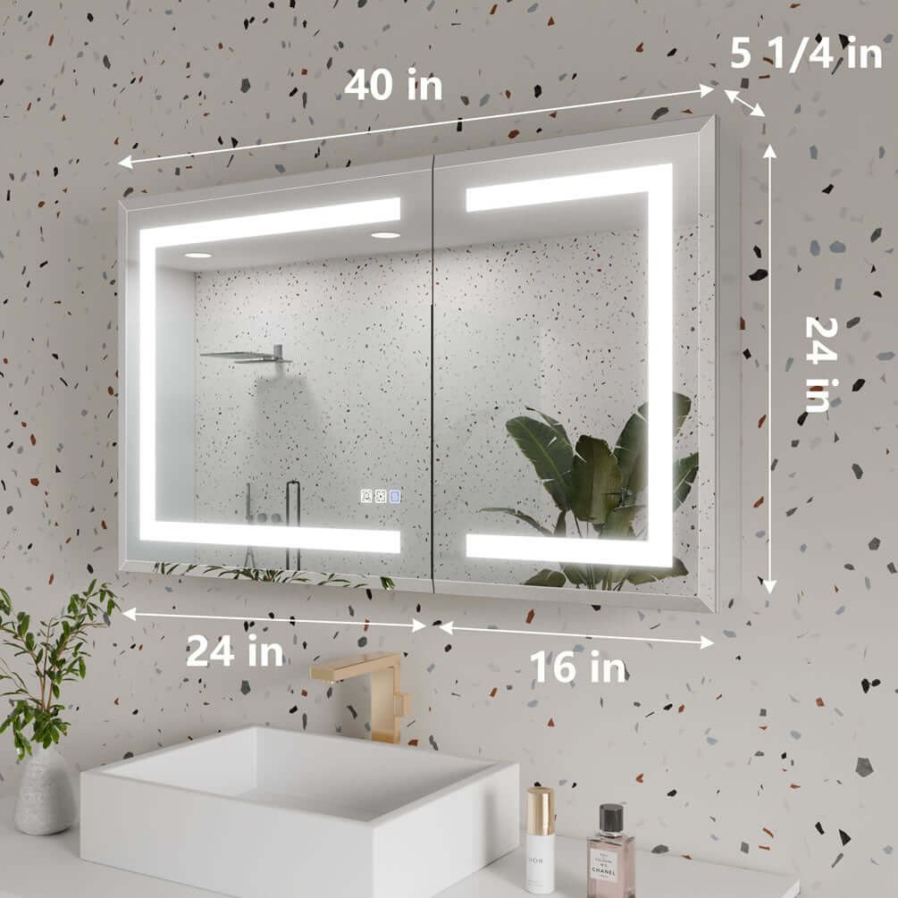 Mirror Luxe 40" Tacoma Full-Featured LED Medicine Cabinet