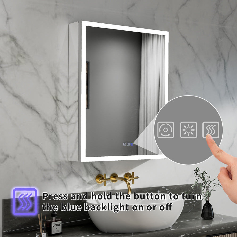 30 and 36" Wide Relais LED Medicine Cabinet, Recessed or Surface Mount - by Mirror Luxe - Perfect Makeup Mirrors