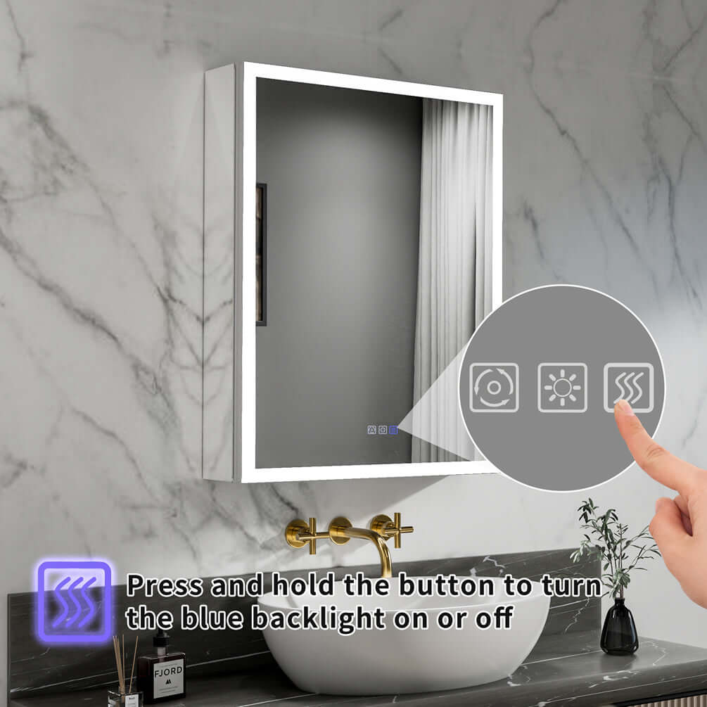 Tri-button independent controls let you adjust brightness, color temperature, and defogging separately