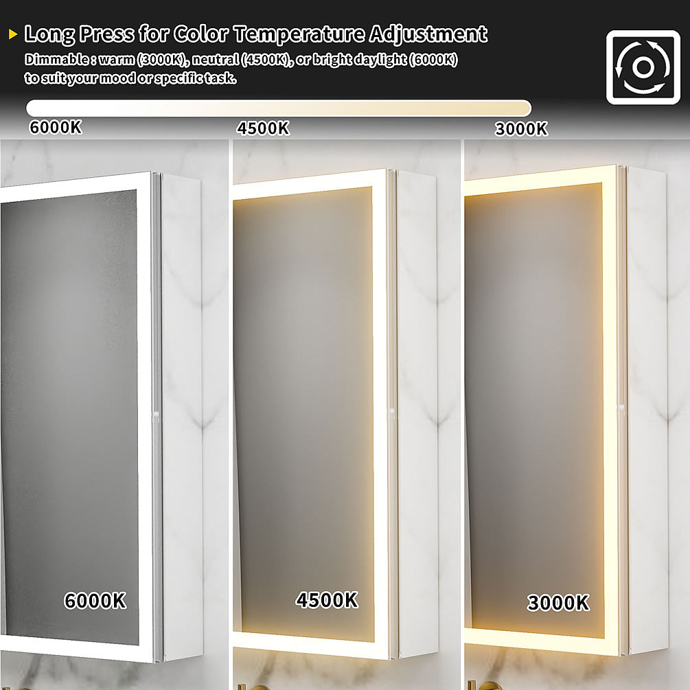 40" or 48" Wide Relais LED Medicine Cabinet, Recessed or Surface Mount - by Mirror Luxe - Perfect Makeup Mirrors