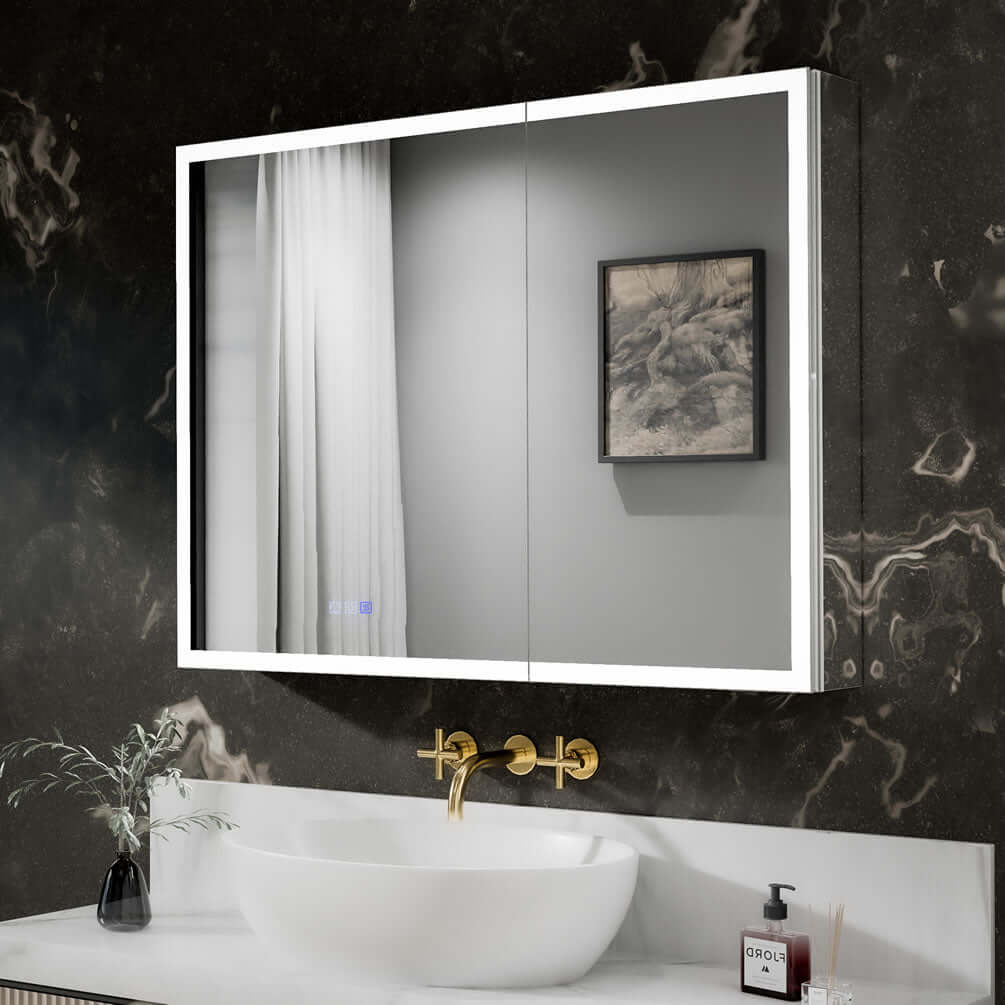 Mirror Luxe 48" Bellingham LED-Framed Triple Door Medicine Cabinet