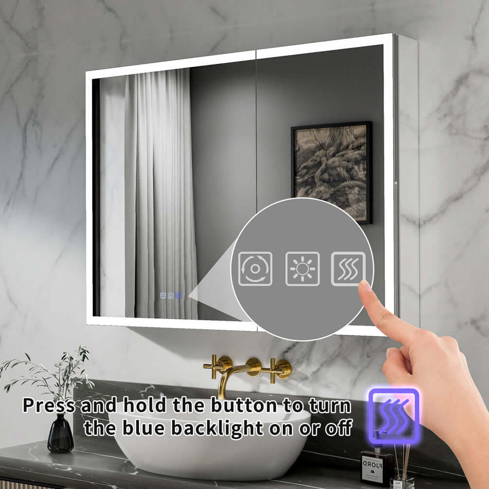 Mirror Luxe 48" Bellingham LED-Framed Triple Door Medicine Cabinet