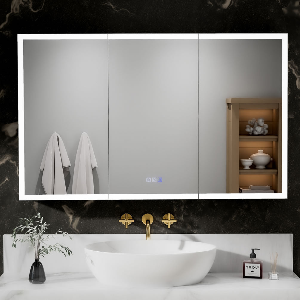 Mirror Luxe Relais 3-Door 48" Wide Medicine Cabinet - 30" high.  Each door is 16" Wide.