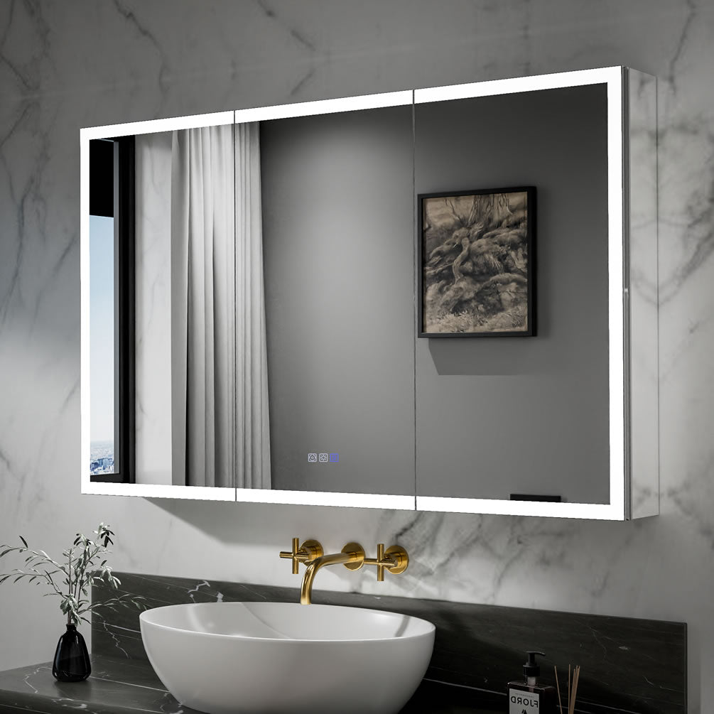 Mirror Luxe Relais 3-Door 48" Wide Medicine Cabinet - 30" high.  Each door is 16" Wide.