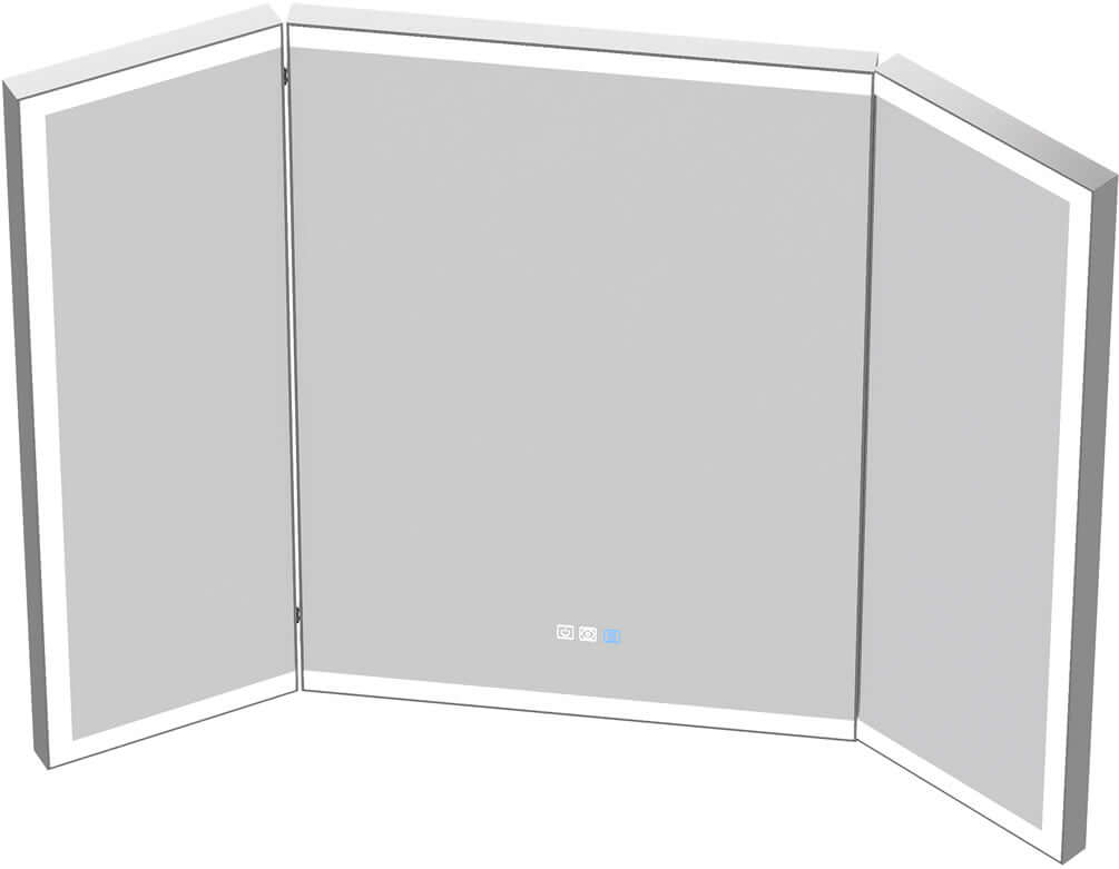 Mirror Luxe Triptych LED Bathroom Mirror - 48" to 66" in 4 Sizes