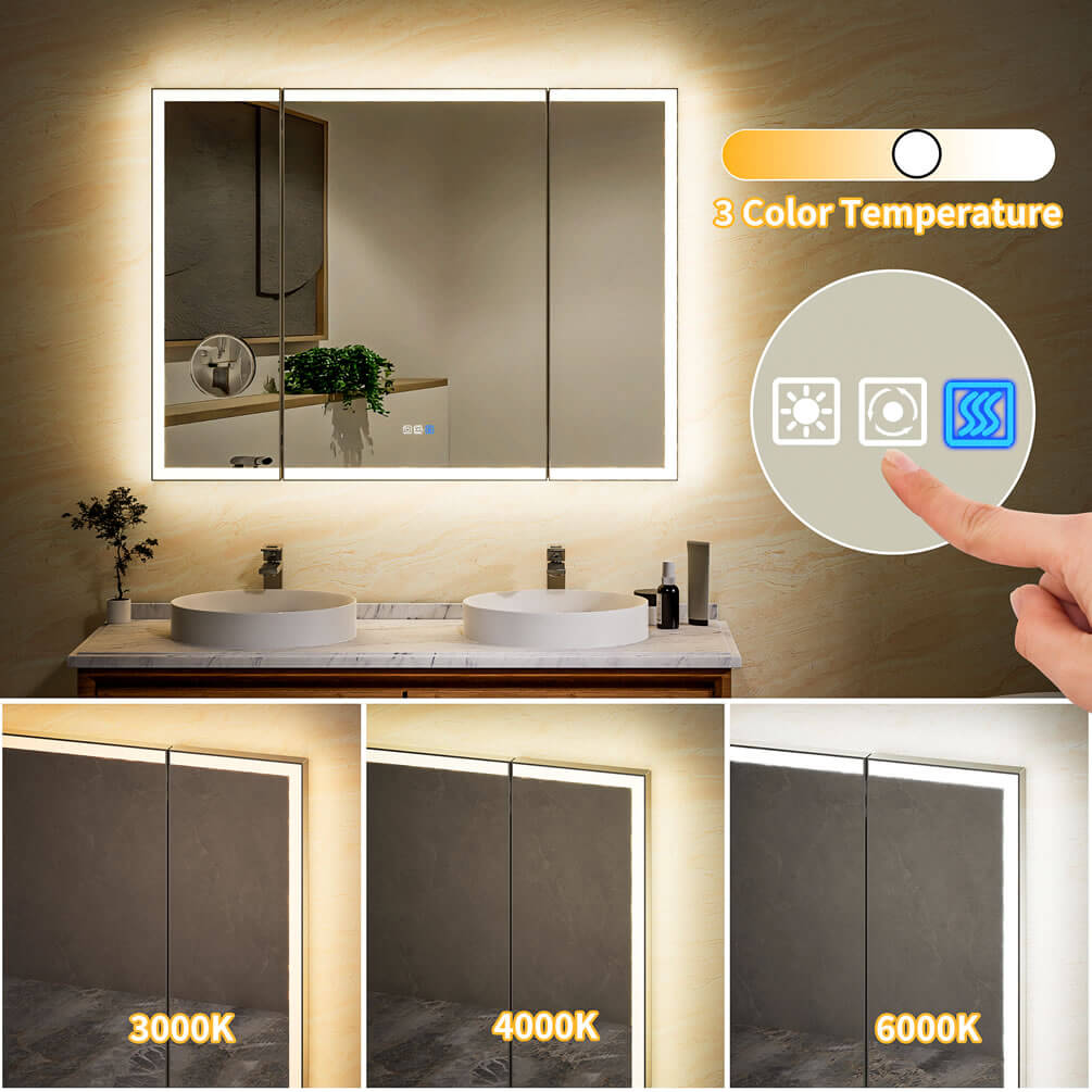 3 Color Temperatures settings - 3,000k warm white indoor lighting, 4,000k office lighting, and 6,000k bright white daylight.