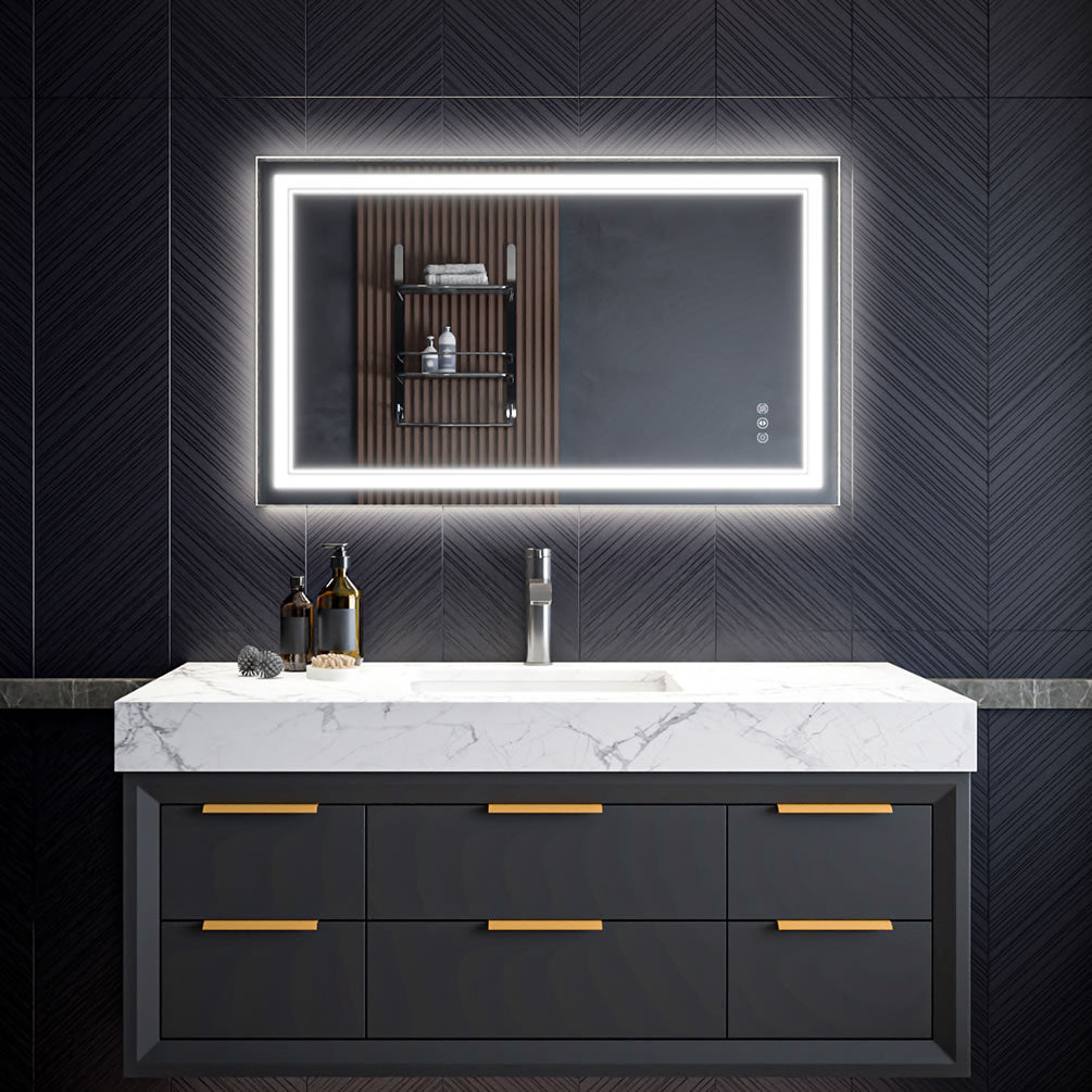 Mirror Luxe Covington LED Bathroom Vanity Mirror 24" x 40" - mount it horizontally or vertically.