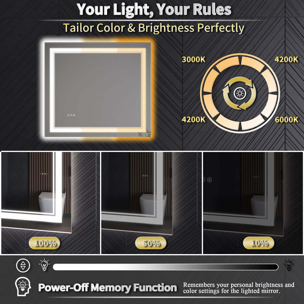 Mirror Luxe Covington Full-Featured Bathroom 36" LED Vanity Mirrors