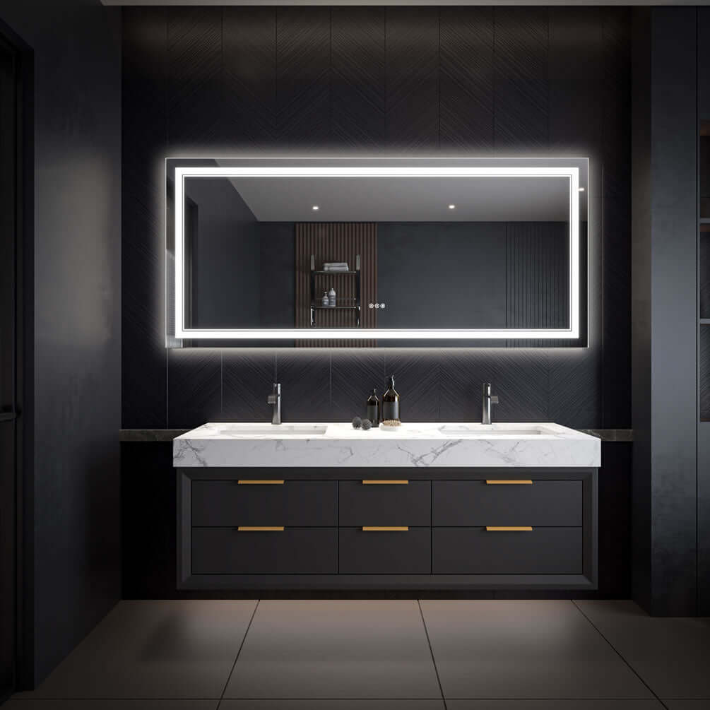 72" Wide Covington LED Vanity Mirror by Mirror Luxe in 32" or 36" Heights.