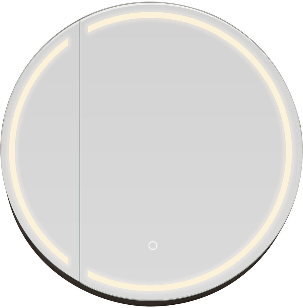 Radiant 24" Round LED Medicine Cabinet for surface mounting (lights OFF).
