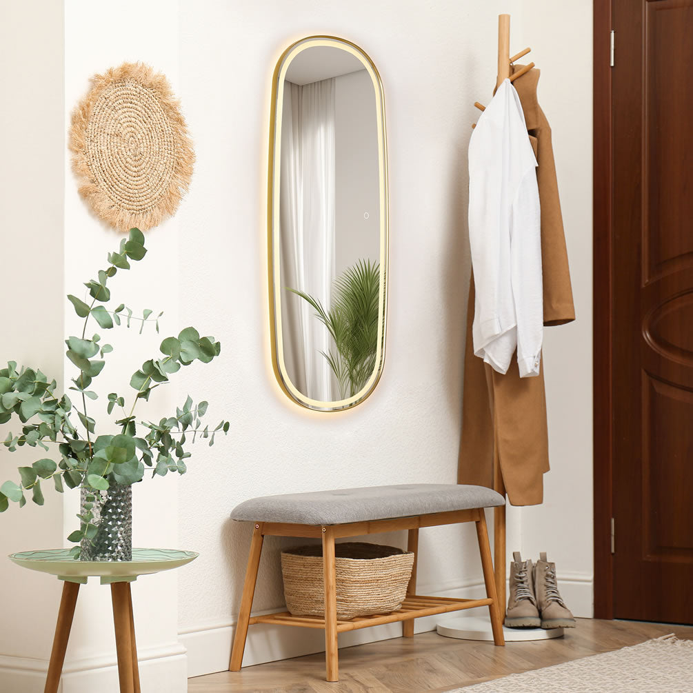 Actial size 65" x 25.6".  Hang it vertically as a wardrobe mirror, or horizontally as a bathroom vanity mirror.