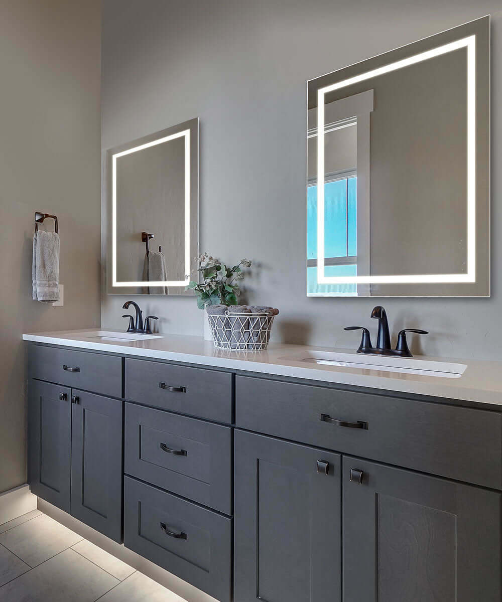 Cordova Unity Natural-Light Bathroom LED Mirror with 1-inch Frosted Continuousl Band - 5 Sizes